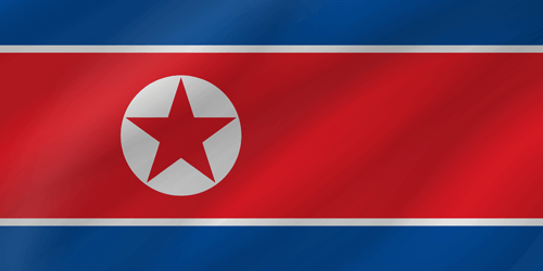north korean flag wave
