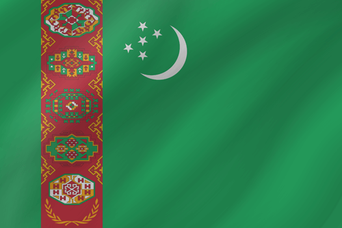 turkmenistan flag wave